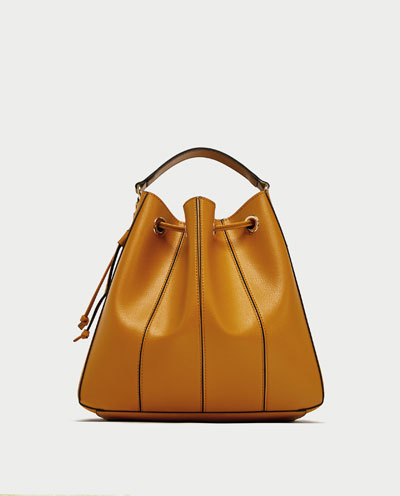 Zara Bucket Bag with Topstitching 