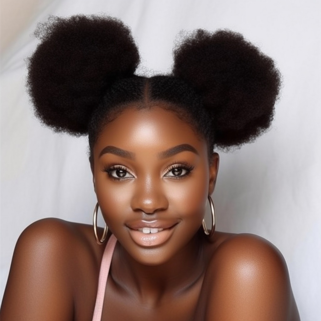 Natural hair Two puffs Cute natural hairstyles #natural #hair #styles  #short #type4hair A… | Cute natural hairstyles, Natural hair puff, Short  natural hair styles