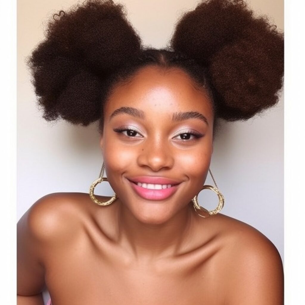 Different afro puffs hairstyles