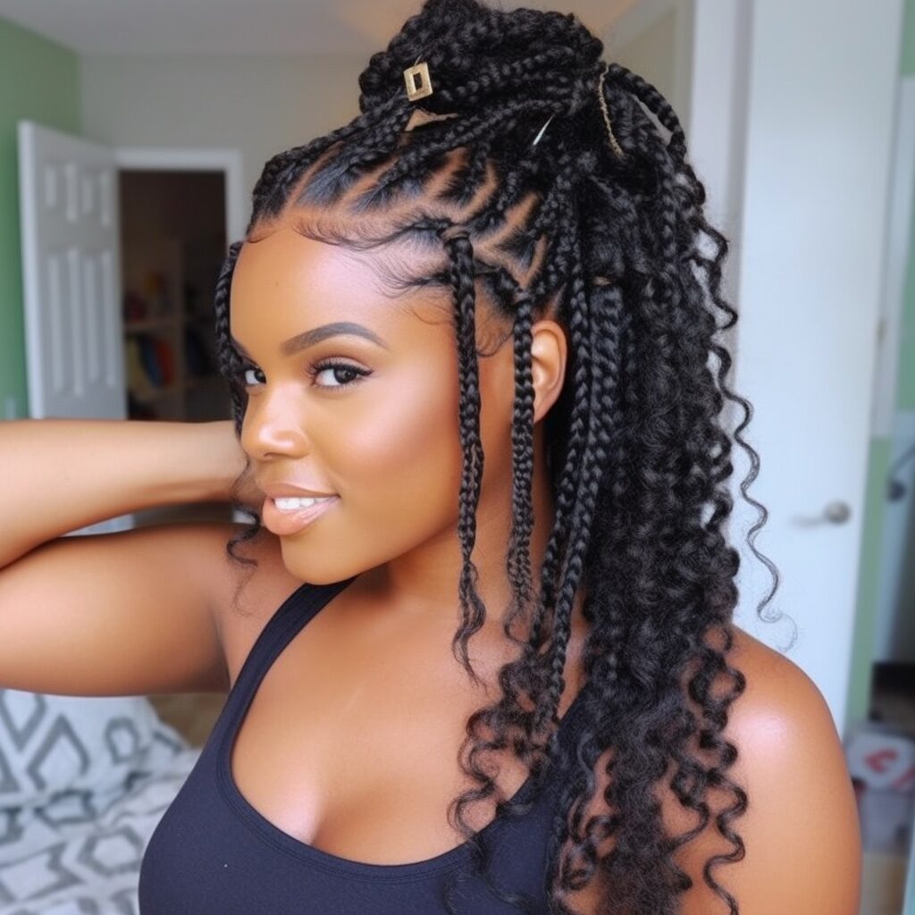 Young Black Model with Boho Braids