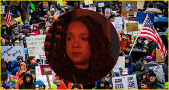 Danielle Moodie red-tint-protest-background